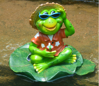 Fuente Decorativa de Rana Flotante para Estanques - Escultura de Agua en Resina - Image 5