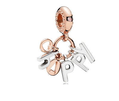Colgante de Plata Esterlina Rose Gold con Letras Personalizables para el Hogar - Image 25