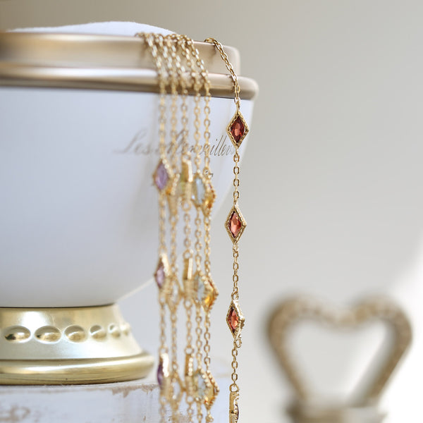 Pulsera de Plata 925 con Gemas Naturales Multicolor - Amatista y Topacio