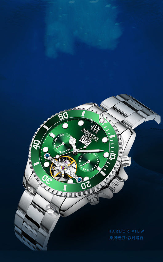 Reloj Automático Tourbillon ARBOR VIEW Ghost Water Verde con Luminiscencia - Image 9