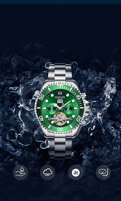 Reloj Automático Tourbillon ARBOR VIEW Ghost Water Verde con Luminiscencia - Image 11