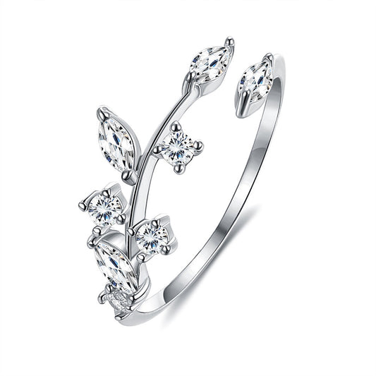 Anillo de Hojas Plata 925 para Mujer