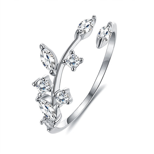 Anillo de Hojas Plata 925 para Mujer