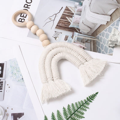 Anillo Decorativo Arcoíris de Madera Maciza - Estilo Nórdico para Habitaciones Infantiles - Image 12