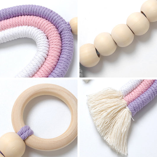 Anillo Decorativo Arcoíris de Madera Maciza - Estilo Nórdico para Habitaciones Infantiles - Image 14