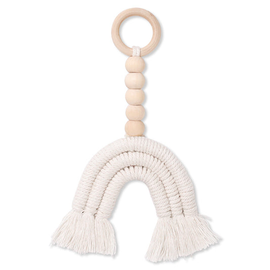 Anillo Decorativo Arcoíris de Madera Maciza - Estilo Nórdico para Habitaciones Infantiles