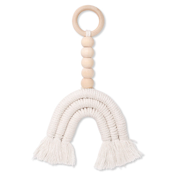 Anillo Decorativo Arcoíris de Madera Maciza - Estilo Nórdico para Habitaciones Infantiles