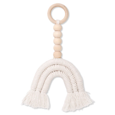 Anillo Decorativo Arcoíris de Madera Maciza - Estilo Nórdico para Habitaciones Infantiles