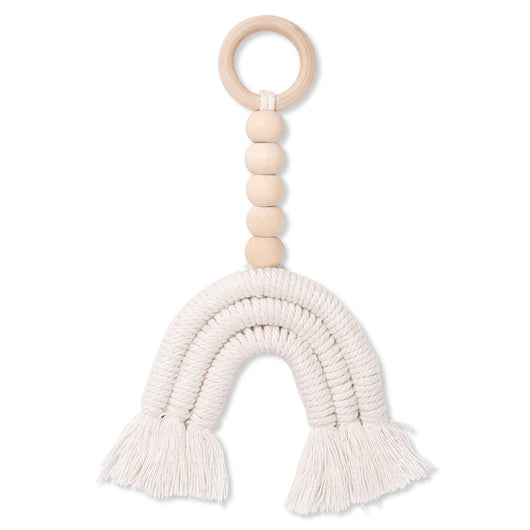 Anillo Decorativo Arcoíris de Madera Maciza - Estilo Nórdico para Habitaciones Infantiles