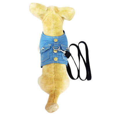Arnés Chaleco Denim para Perros con Correa Trasera - Image 6