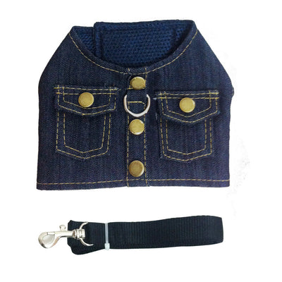 Arnés Chaleco Denim para Perros con Correa Trasera - Image 9