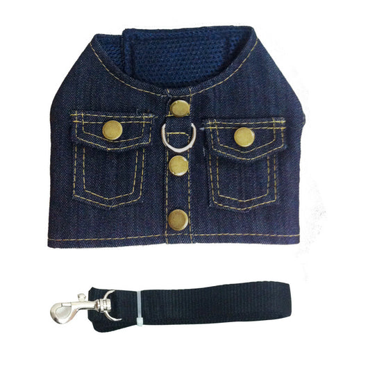 Arnés Chaleco Denim para Perros con Correa Trasera - Image 4