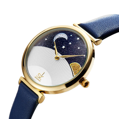 Reloj Cuarzo Aurora Boreal Sol y Luna con Cristales Swarovski - Image 2