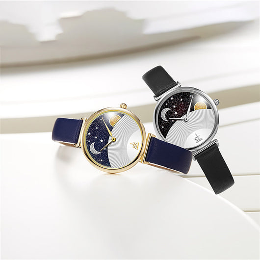 Reloj Cuarzo Aurora Boreal Sol y Luna con Cristales Swarovski - Image 7