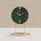 Reloj de Escritorio Mármol Lujo - Decoración Moderna con Base Metálica