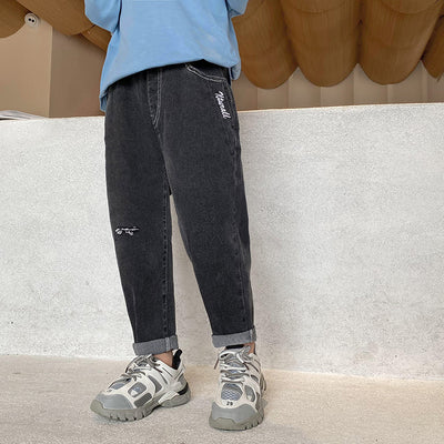 Pantalones Vaqueros Infantiles Estilo Coreano - Jeans para Niños Primavera Otoño - Image 9