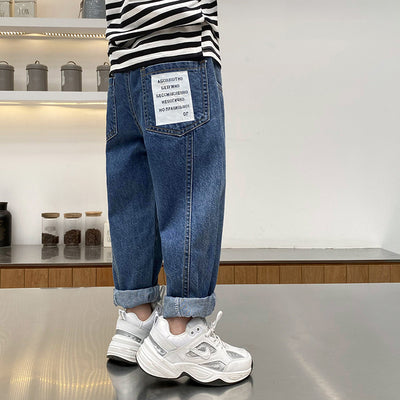 Pantalones Vaqueros Infantiles Estilo Coreano - Jeans para Niños Primavera Otoño - Image 2