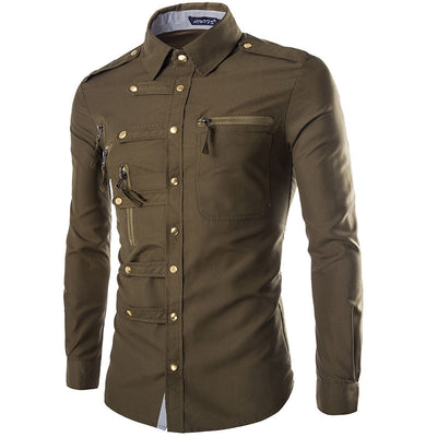 Camisa Slim Fit de Algodón para Hombre - Diseño Elegante Manga Larga - Image 3