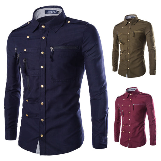 Camisa Slim Fit de Algodón para Hombre - Diseño Elegante Manga Larga - Image 4