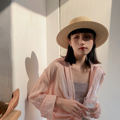 Sombrero de Rafia Tejido para Mujer - Protección Solar Elegante - Image 5