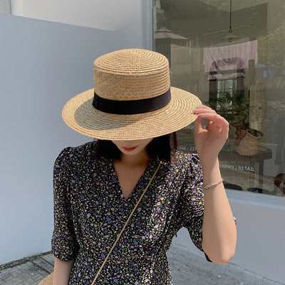 Sombrero de Rafia Tejido para Mujer - Protección Solar Elegante