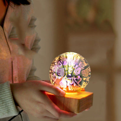 Luz Nocturna LED Fuegos Artificiales Romántica para Dormitorio con USB