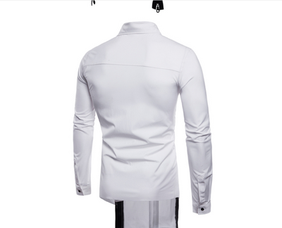 Camisa Manga Larga Slim Fit con Doble Cierre - Estilo Europeo Moderno - Image 12