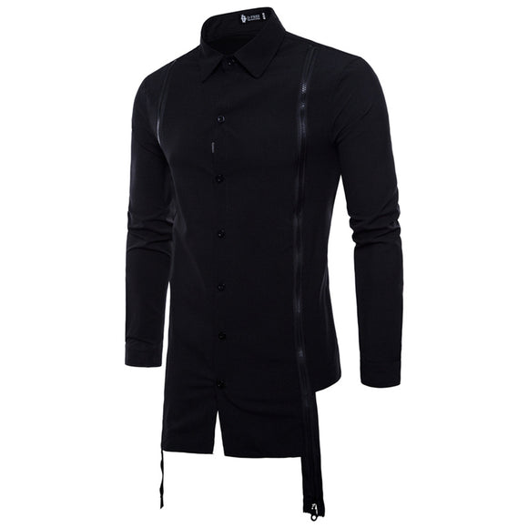 Camisa Manga Larga Slim Fit con Doble Cierre - Estilo Europeo Moderno