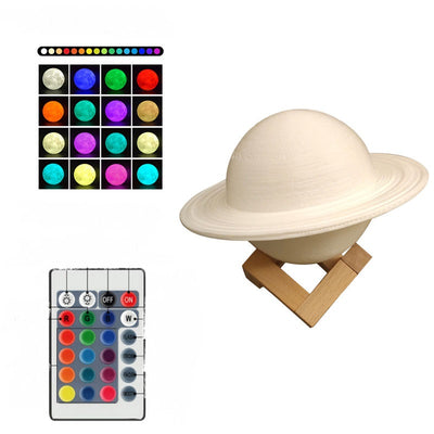 Lámpara Saturno 3D Recargable por USB - Luz Nocturna Decorativa - Image 4