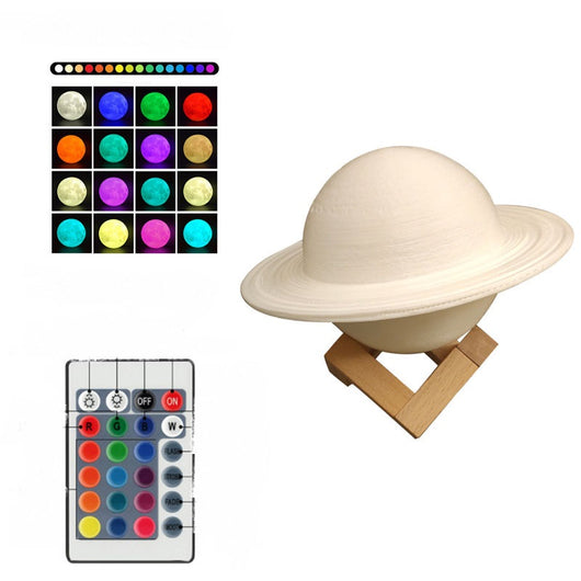 Lámpara Saturno 3D Recargable por USB - Luz Nocturna Decorativa - Image 4
