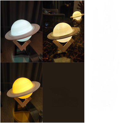 Lámpara Saturno 3D Recargable por USB - Luz Nocturna Decorativa - Image 5