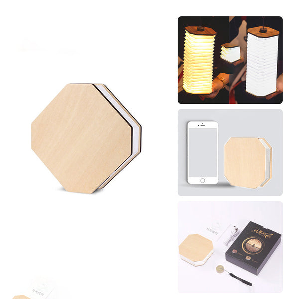 Lámpara de Órgano de Madera Recargable con Luz Ambiental