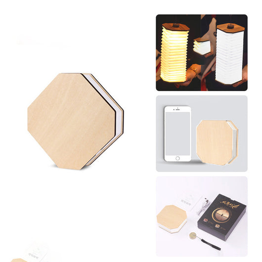 Lámpara de Órgano de Madera Recargable con Luz Ambiental