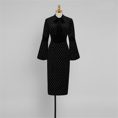 Vestido Midi Ajustado con Mangas Largas - Elegancia Temperament - Image 8