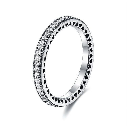 Anillo de Propuesta con Diamante Completo en Plata 925