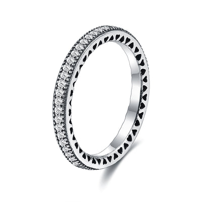 Anillo de Propuesta con Diamante Completo en Plata 925
