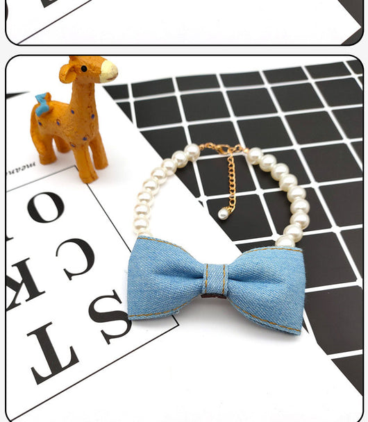 Collar Elegante para Mascotas con Lazo de Denim y Perla - Accesorios Princesa para Gatos y Perros - Image 13