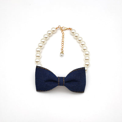 Collar Elegante para Mascotas con Lazo de Denim y Perla - Accesorios Princesa para Gatos y Perros - Image 6