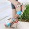 Sandalias de Tacón Alto con Flores para Mujer