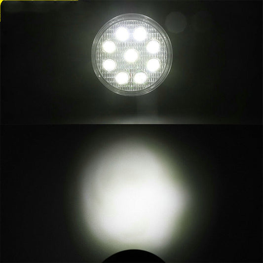 Luz de Trabajo LED Redonda Mini 27W - Faro Auxiliar para Vehículos y Proyectos