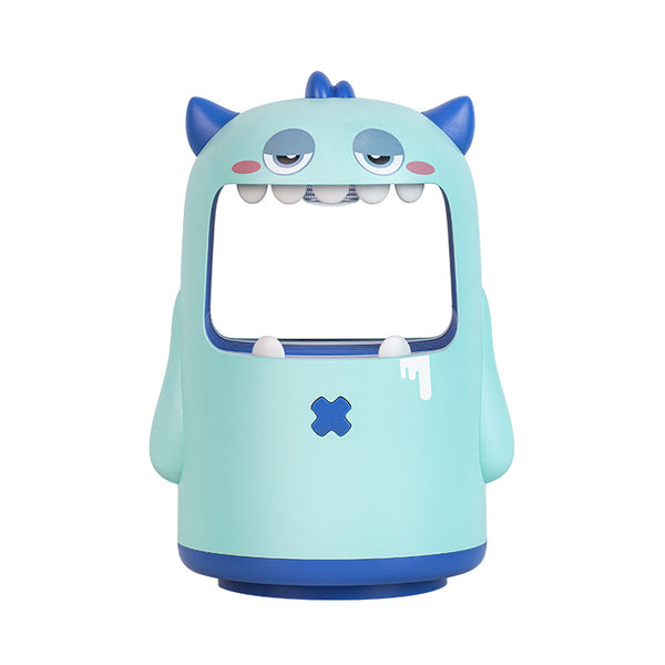 Pink monster-shaped mosquito killer lamp with a wide open mouth, horns, and a small red cross detail. - Image 4