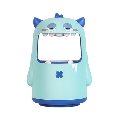 Pink monster-shaped mosquito killer lamp with a wide open mouth, horns, and a small red cross detail. - Image 4