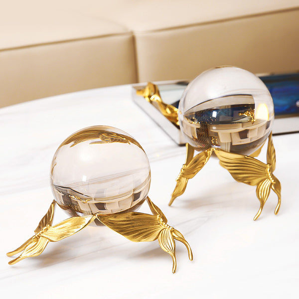 Esfera de Cristal con Acabado Cobre - Decoración Moderna Europea