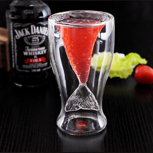 Vaso de Vino Doble Diseño Sirena - Copas Creativas para Whiskey, Cócteles y Bebidas