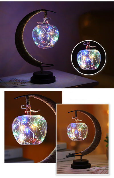 Lámpara Decorativa LED Luna con Ornamento de Hierro Forjado y Luz de Estrella - Image 16