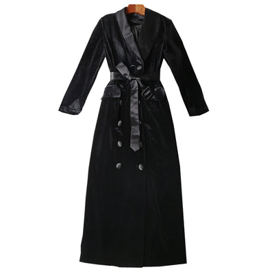 Abrigo de Terciopelo Premium para Otoño e Invierno - Estilo Elegante de Largo Medio - Image 3