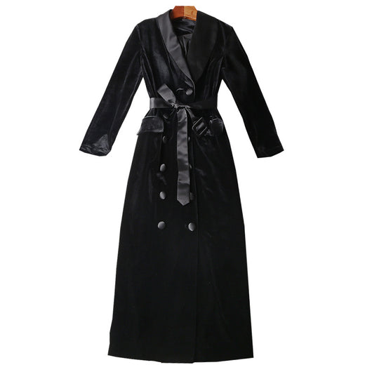 Abrigo de Terciopelo Premium para Otoño e Invierno - Estilo Elegante de Largo Medio - Image 3