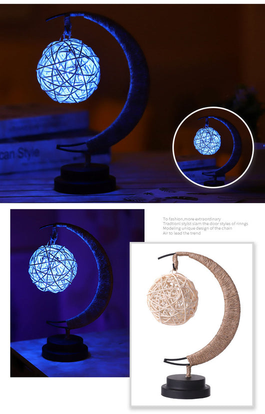 Lámpara Decorativa LED Luna con Ornamento de Hierro Forjado y Luz de Estrella - Image 15