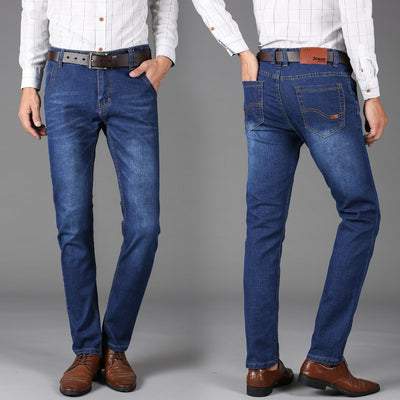Pantalones Jeans Oversize Elásticos de Corte Recto para Hombre - Image 12