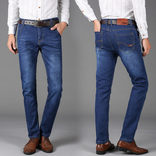 Pantalones Jeans Oversize Elásticos de Corte Recto para Hombre - Image 12